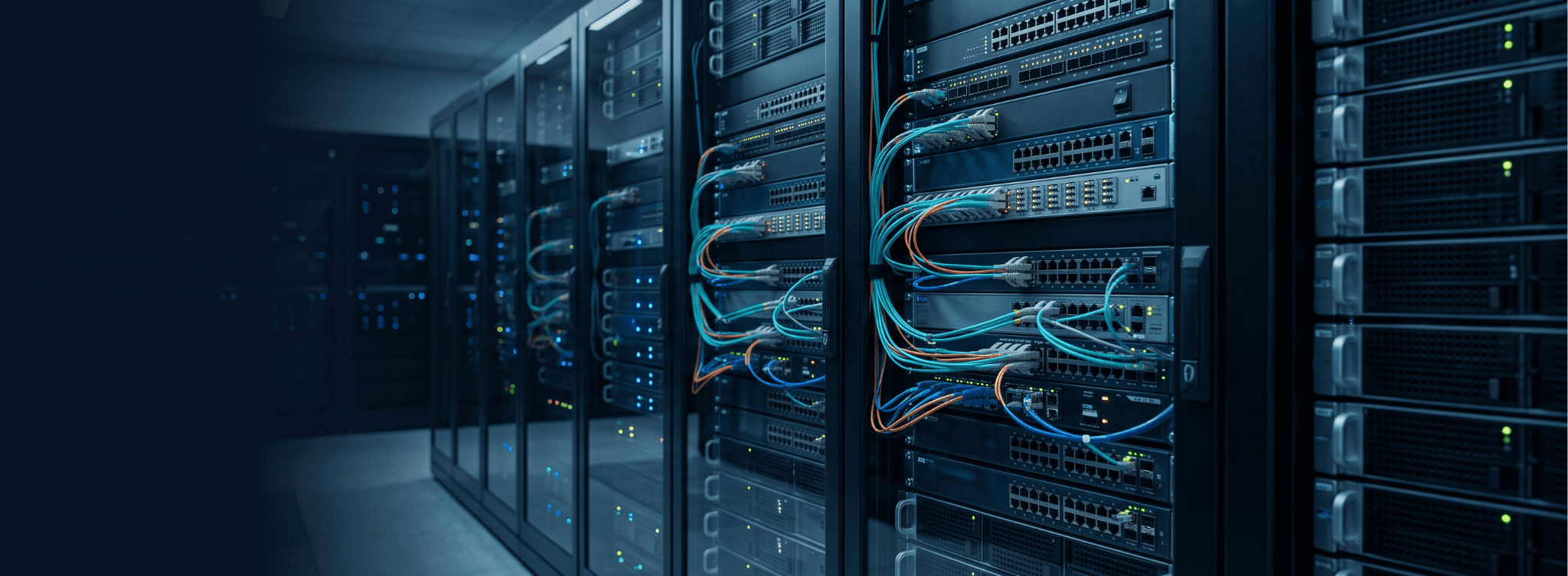 Networking equipment in a data rack